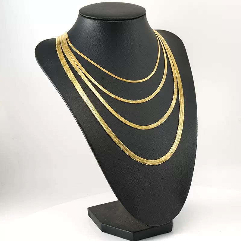 14K Gold Herringbone Necklace