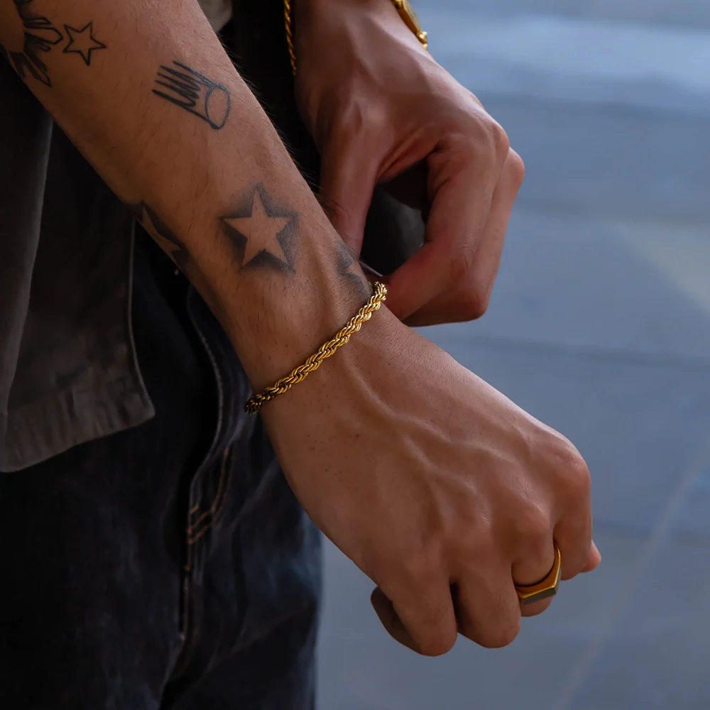 14K GOLD ROPE BRACELET - 5MM