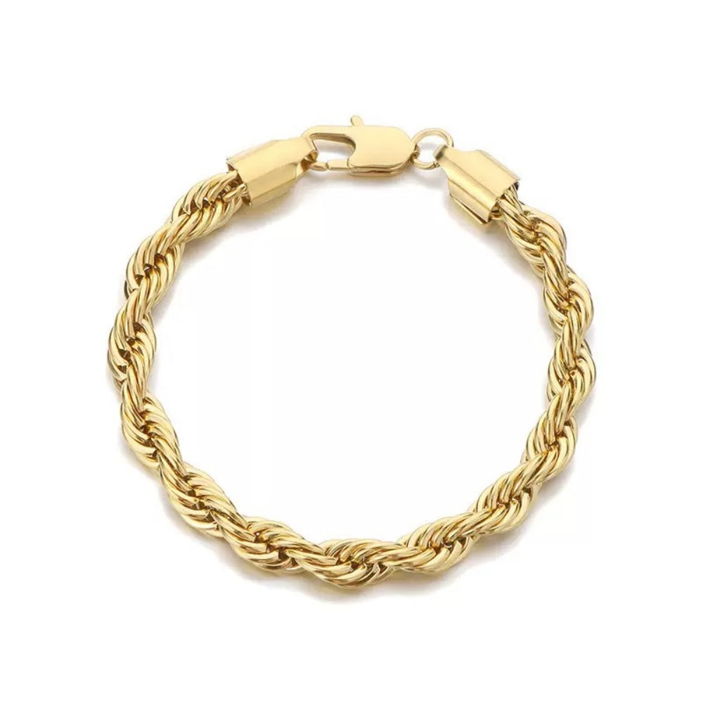 14K GOLD ROPE BRACELET - 5MM