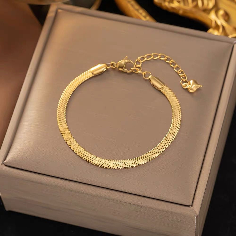 14K Gold Snake Chain Bracelet-Easy to Style