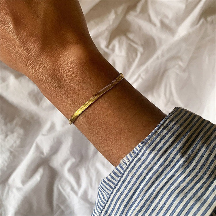 14K Gold Snake Chain Bracelet-Easy to Style