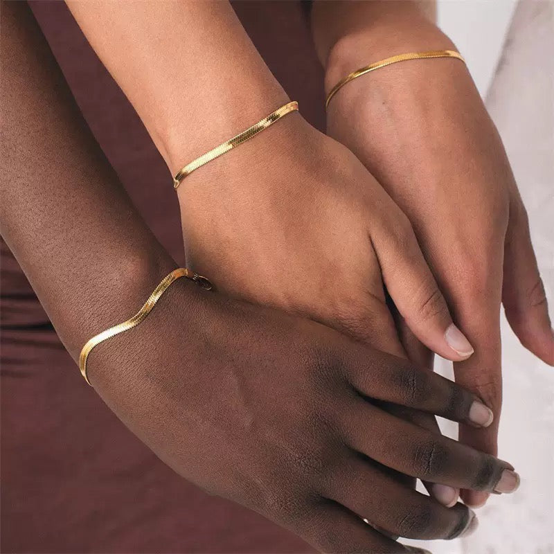 14K Gold Snake Chain Bracelet-Easy to Style