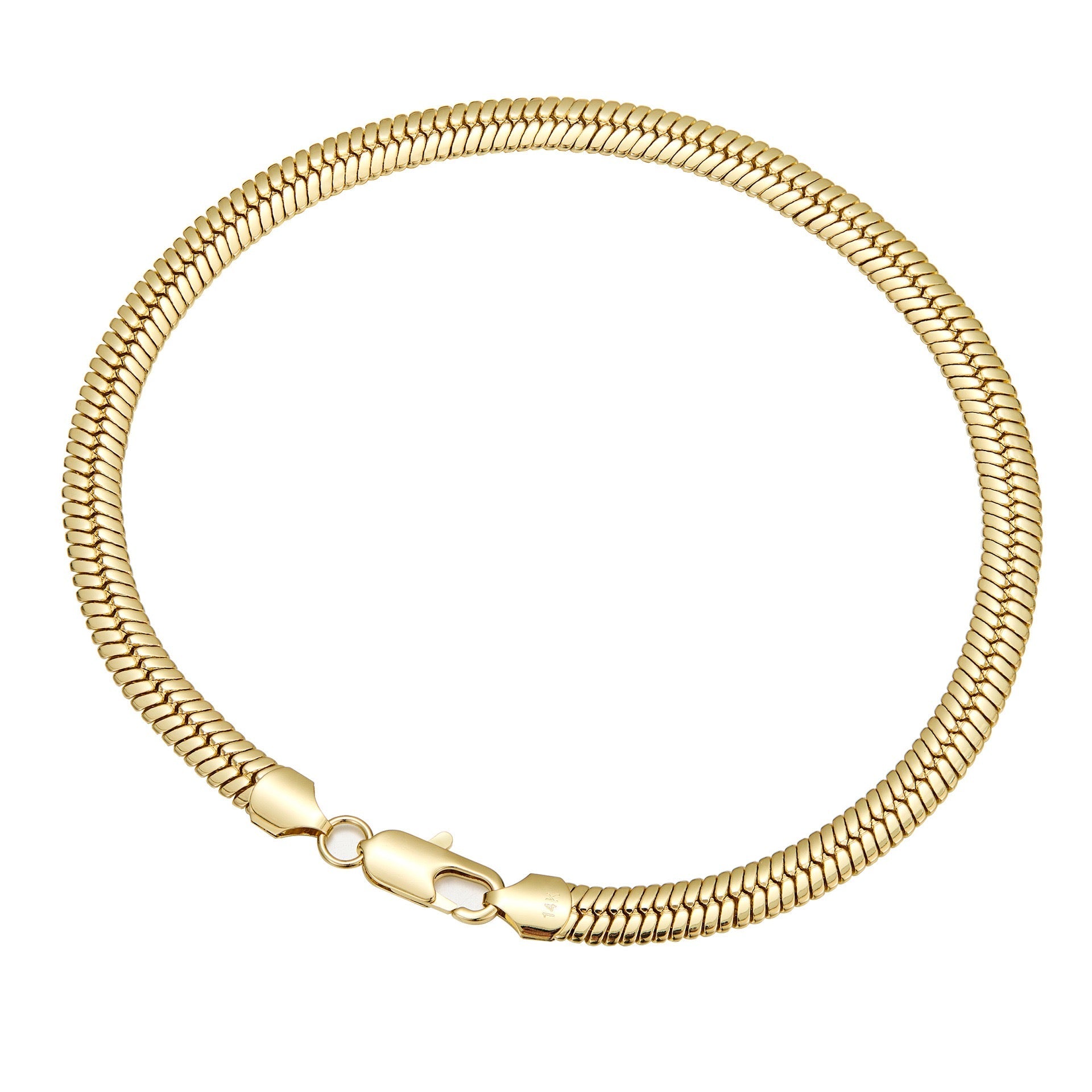 14K Gold Bold 10mm Herringbone Snake Chain Necklace