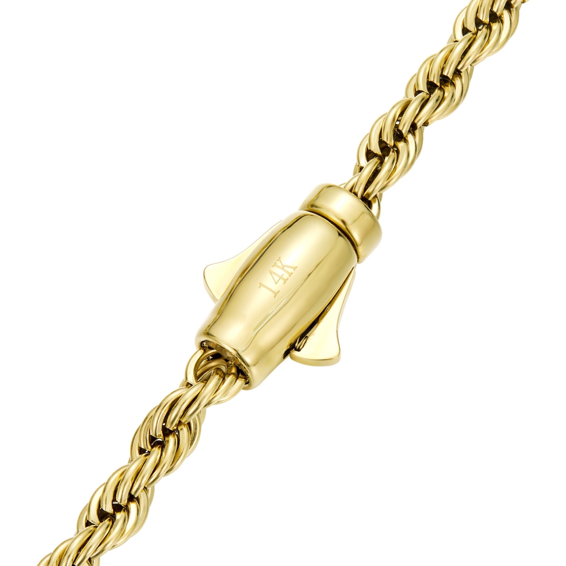14K Gold Rope Chain Necklace- 4mm