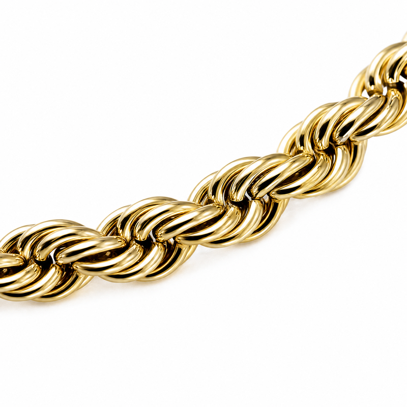14K Gold Rope Chain Necklace- 4mm