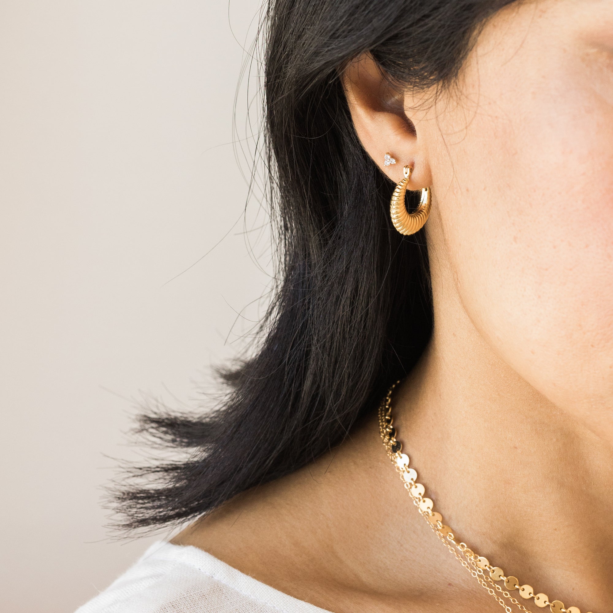 Ribbed Hoop Earrings