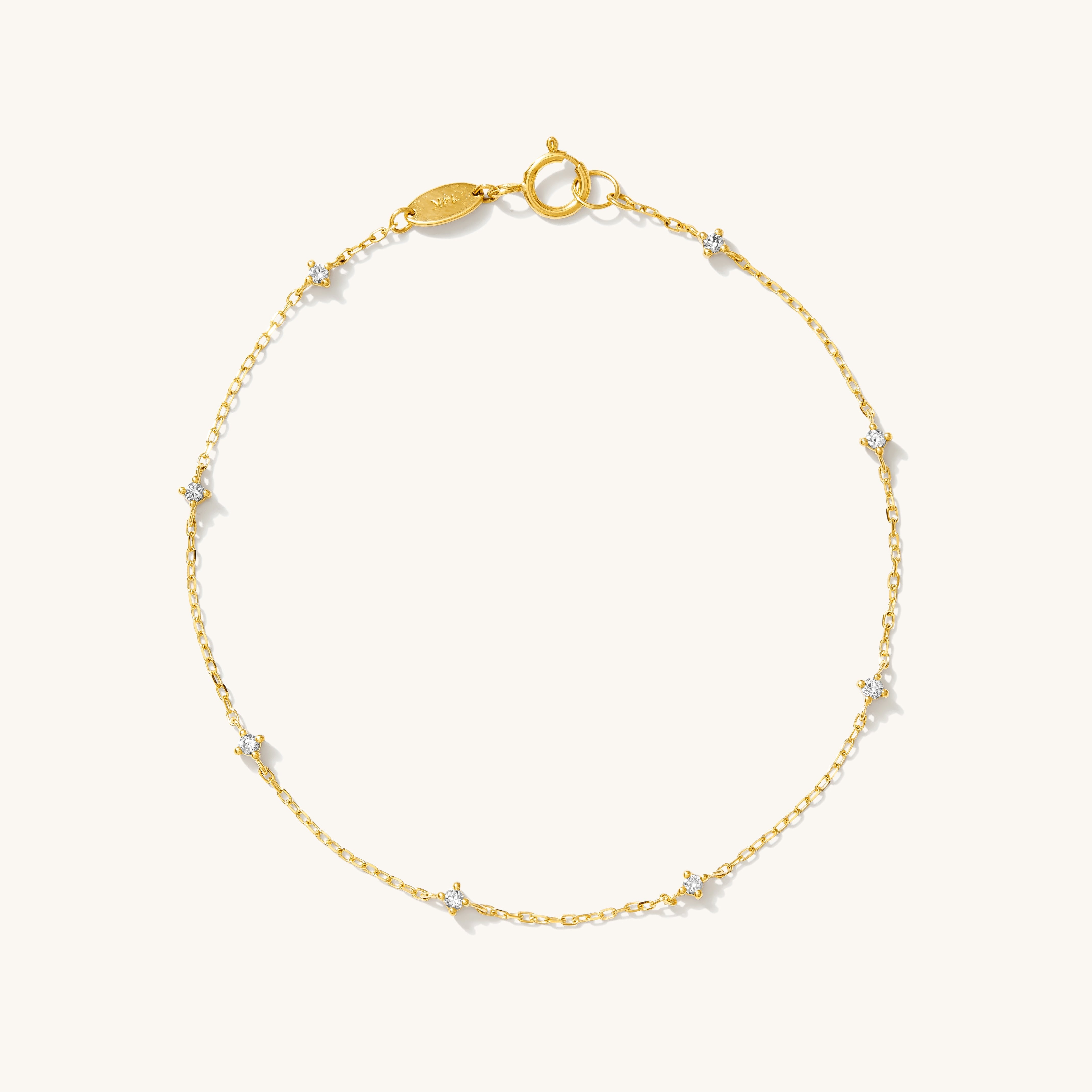 Dainty Diamond Station Bracelet - Reversible