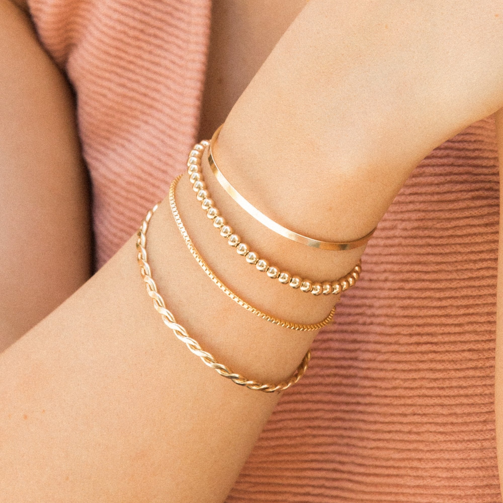 14K Gold Twisted Bangle