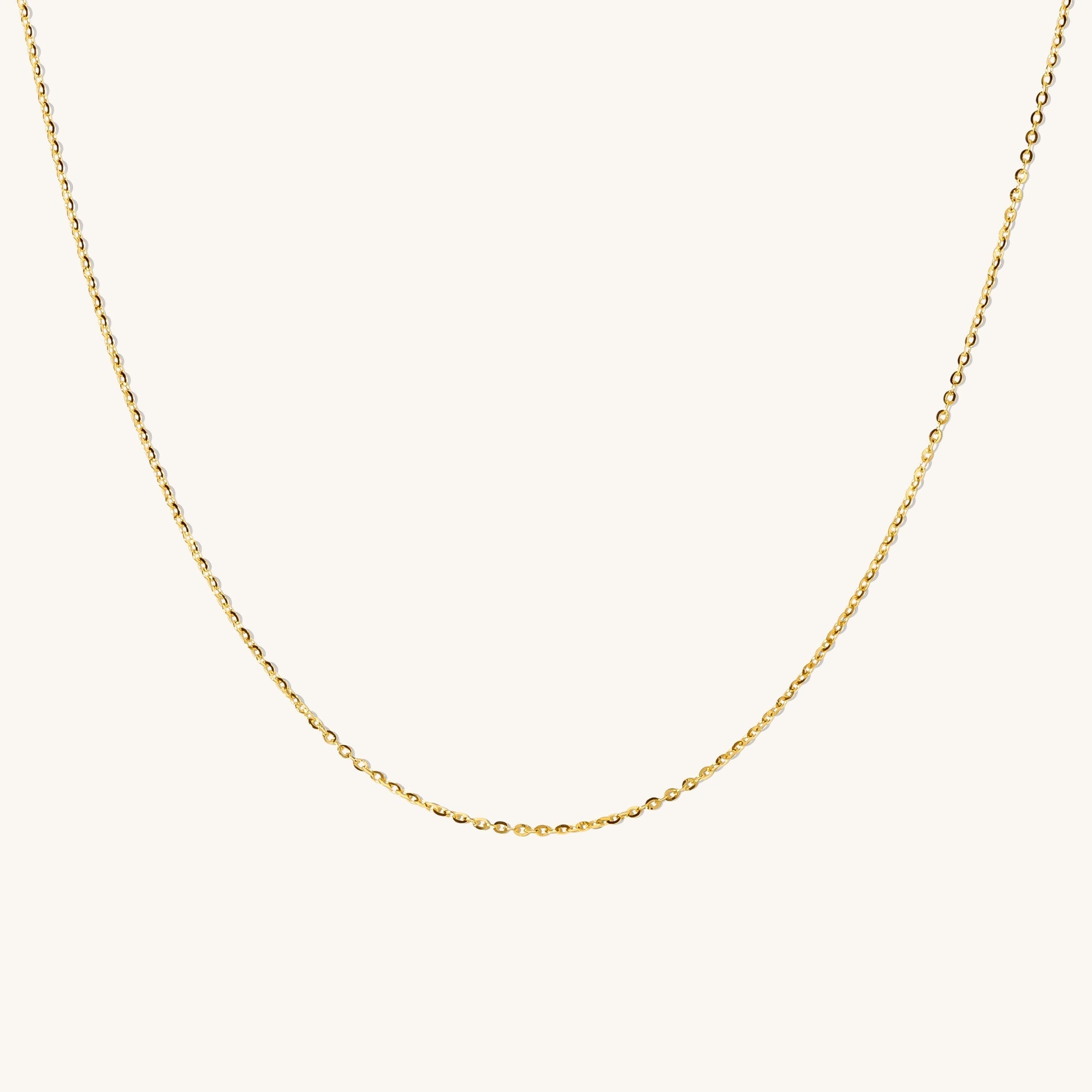 Dainty Cable Chain Necklace - 14k Solid Gold