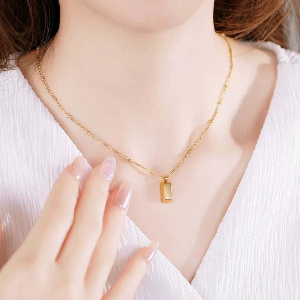 14K Gold Bar Necklace--A Symbol of Ambition & Value