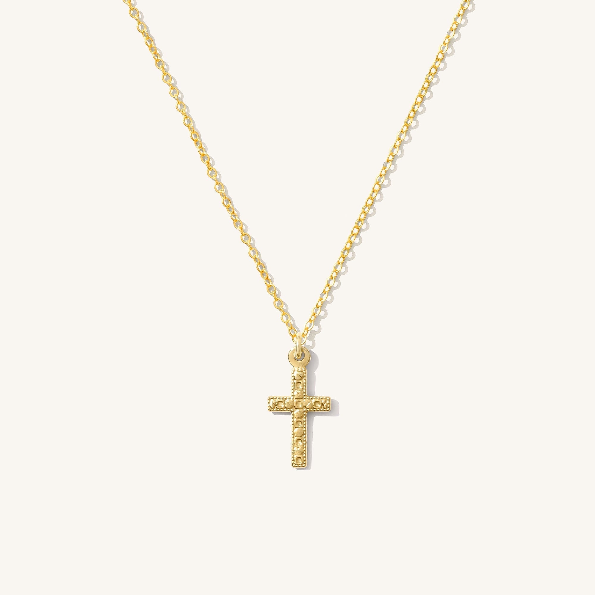 14K Gold Tiny Cross Necklace